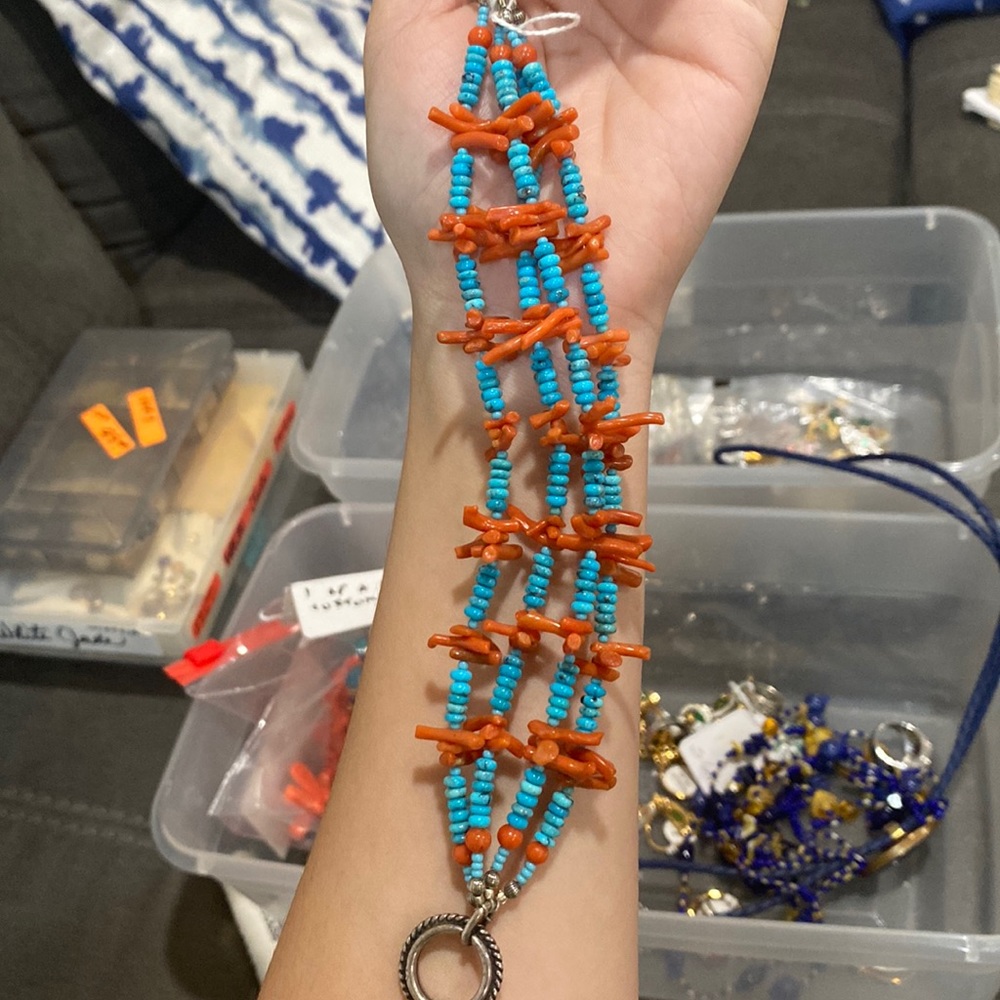 Coral turquoise bracelet